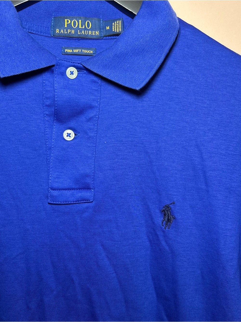 Polo Ralph Lauren Blue Pima Soft Touch Polo Shirt Mens M